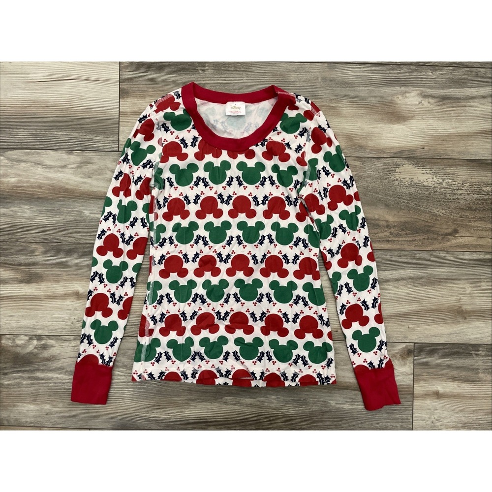 Hanna Andersson Mickey Mouse Disney Pajama Top Small Womens Holiday Cotton Top